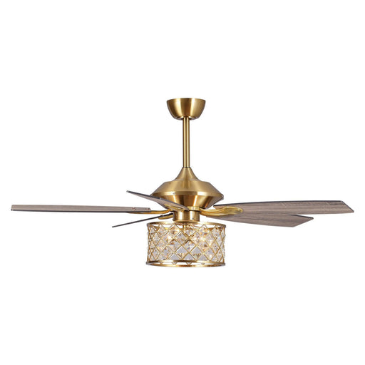 52" Cochin Modern Downrod Mount Reversible Crystal Ceiling Fan with Lighting and Remote Control - Sweatfully