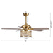 52" Cochin Modern Downrod Mount Reversible Crystal Ceiling Fan with Lighting and Remote Control - Sweatfully