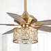 52" Cochin Modern Downrod Mount Reversible Crystal Ceiling Fan with Lighting and Remote Control - Sweatfully