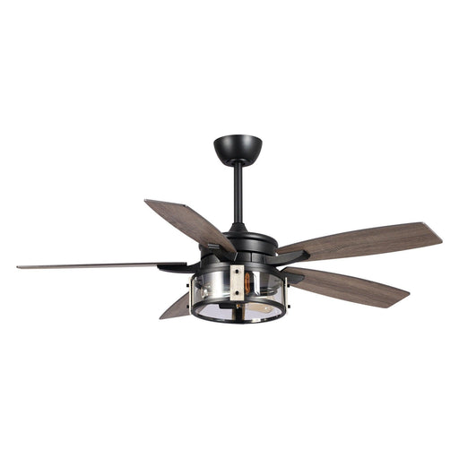 52" Coimbatore Farmhouse Downrod Mount Reversible Ceiling Fan with Lighting and Remote Control - Sweatfully