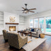 52" Coimbatore Farmhouse Downrod Mount Reversible Ceiling Fan with Lighting and Remote Control - Sweatfully