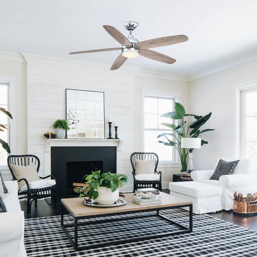 52" Dicken Farmhouse Downrod Mount Reversible Ceiling Fan with Lighting and Remote Control - Sweatfully