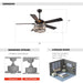 52" Dicken Modern Downrod Mount Reversible Crystal Ceiling Fan with Lighting and Remote Control - Sweatfully