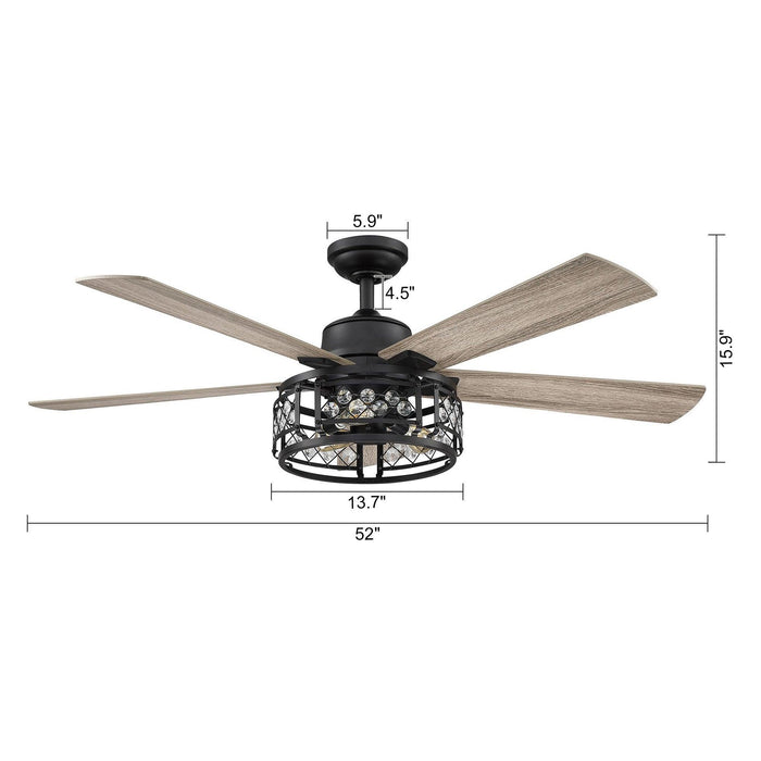 52" Divisadero Farmhouse Ceiling Fan with Remote Control - Sweatfully