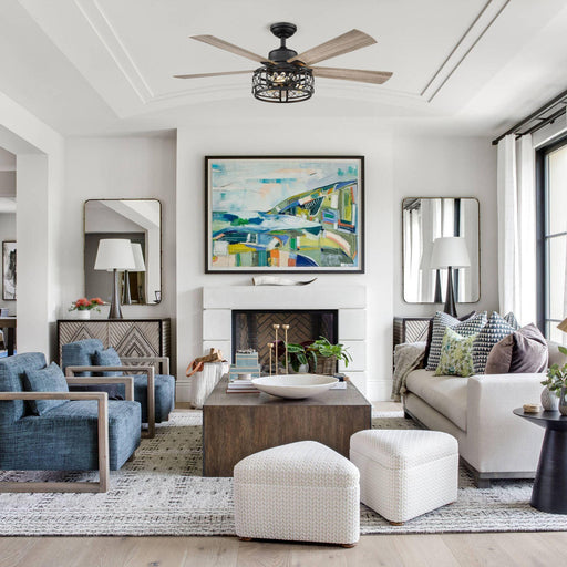 52" Divisadero Farmhouse Ceiling Fan with Remote Control - Sweatfully