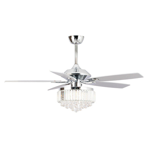 52" Elkton Modern Reversible Crystal Fandelier with Lighting and Remote Control - Sweatfully