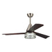 52" Farmhouse Satin Nickel Downrod Mount Reversible Crystal Ceiling Fan with Lighting and Remote Control - Sweatfully