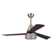 52" Farmhouse Satin Nickel Downrod Mount Reversible Crystal Ceiling Fan with Lighting and Remote Control - Sweatfully