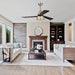 52" Farmhouse Satin Nickel Downrod Mount Reversible Crystal Ceiling Fan with Lighting and Remote Control - Sweatfully
