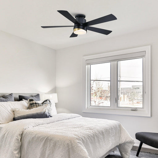 52" Flush Mount Smart Fan with LED Light - Sweatfully