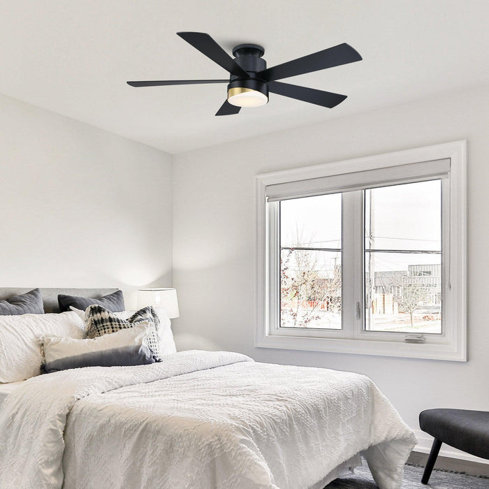 52" Flush Mount Smart Fan with LED Light - Sweatfully