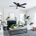 52" Flush Mount Smart Fan with LED Light - Sweatfully