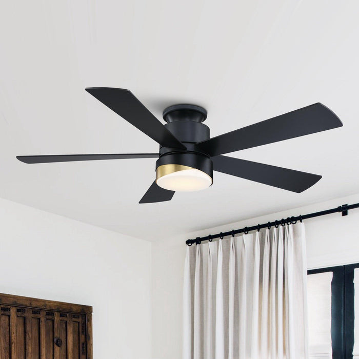 52" Flush Mount Smart Fan with LED Light - Sweatfully