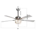 52" Ganga Modern Downrod Mount Reversible Crystal Ceiling Fan with Lighting and Remote Control - Sweatfully