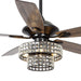 52" Howell Modern Downrod Mount Reversible Crystal Ceiling Fan with Lighting and Remote Control - Sweatfully