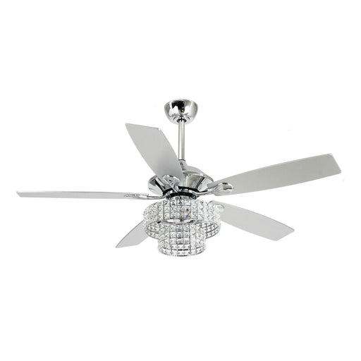 52" Howell Modern Downrod Mount Reversible Crystal Ceiling Fan with Lighting and Remote Control - Sweatfully