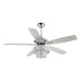 52" Howell Modern Downrod Mount Reversible Crystal Ceiling Fan with Lighting and Remote Control - Sweatfully