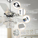 52" Howell Modern Downrod Mount Reversible Crystal Ceiling Fan with Lighting and Remote Control - Sweatfully
