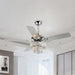 52" Howell Modern Downrod Mount Reversible Crystal Ceiling Fan with Lighting and Remote Control - Sweatfully