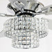 52" Howell Modern Downrod Mount Reversible Crystal Ceiling Fan with Lighting and Remote Control - Sweatfully