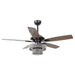 52" Howell Modern Downrod Mount Reversible Crystal Ceiling Fan with Lighting and Remote Control - Sweatfully