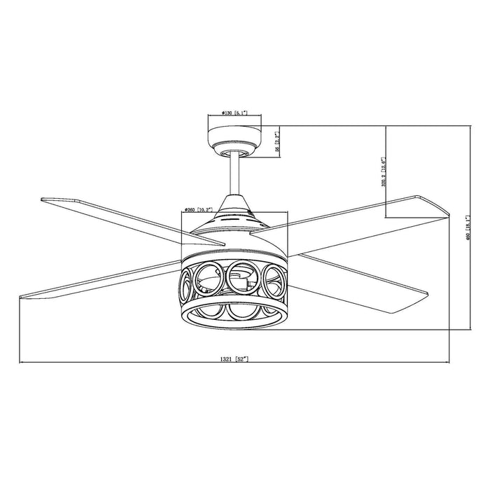 52" Hyderabad-Secunderabad Farmhouse Downrod Mount Reversible Ceiling Fan with Lighting and Remote Control - Sweatfully