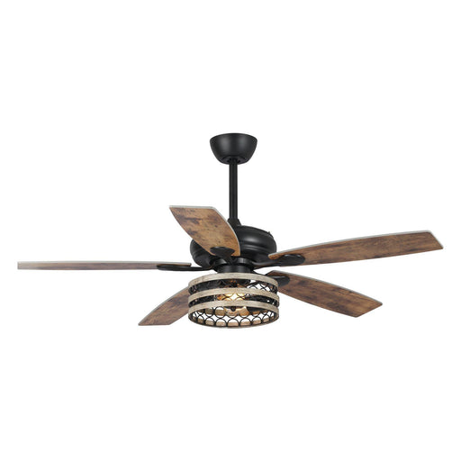 52" Hyderabad-Secunderabad Farmhouse Downrod Mount Reversible Ceiling Fan with Lighting and Remote Control - Sweatfully