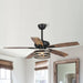 52" Hyderabad-Secunderabad Farmhouse Downrod Mount Reversible Ceiling Fan with Lighting and Remote Control - Sweatfully