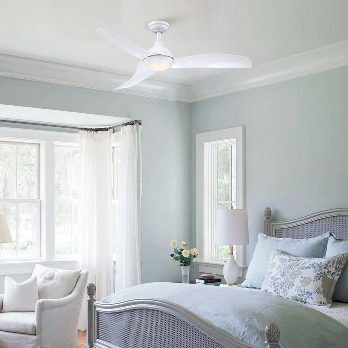 52" Industrial DC Motor Downrod Mount Reversible Ceiling Fan with LED Lighting and Remote Control - Sweatfully
