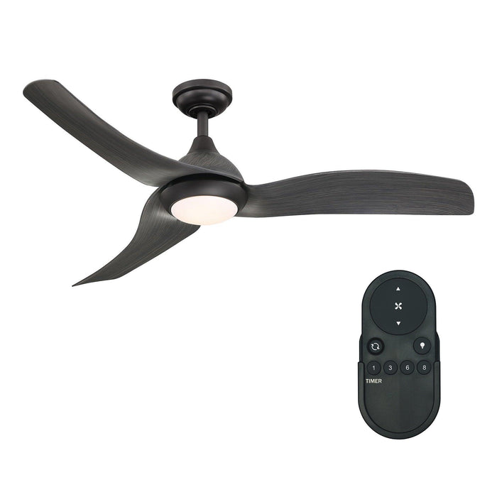 52" Industrial DC Motor Downrod Mount Reversible Ceiling Fan with LED Lighting and Remote Control - Sweatfully
