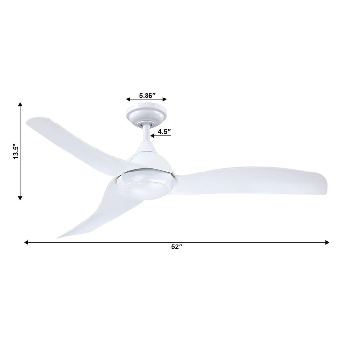 52" Industrial DC Motor Downrod Mount Reversible Ceiling Fan with LED Lighting and Remote Control - Sweatfully