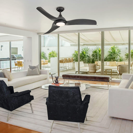 52" Industrial DC Motor Downrod Mount Reversible Ceiling Fan with LED Lighting and Remote Control - Sweatfully