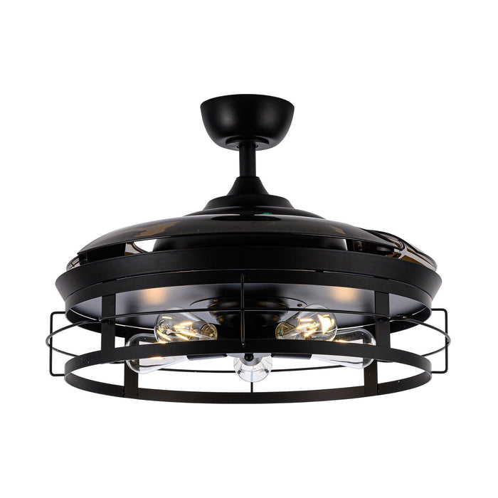 52" Jamshedpur Industrial Downrod Mount Ceiling Fan with Lighting and Remote Control - Sweatfully