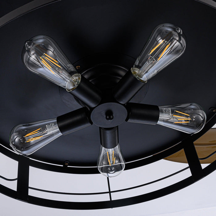 52" Jamshedpur Industrial Downrod Mount Ceiling Fan with Lighting and Remote Control - Sweatfully