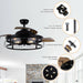 52" Jamshedpur Industrial Downrod Mount Ceiling Fan with Lighting and Remote Control - Sweatfully