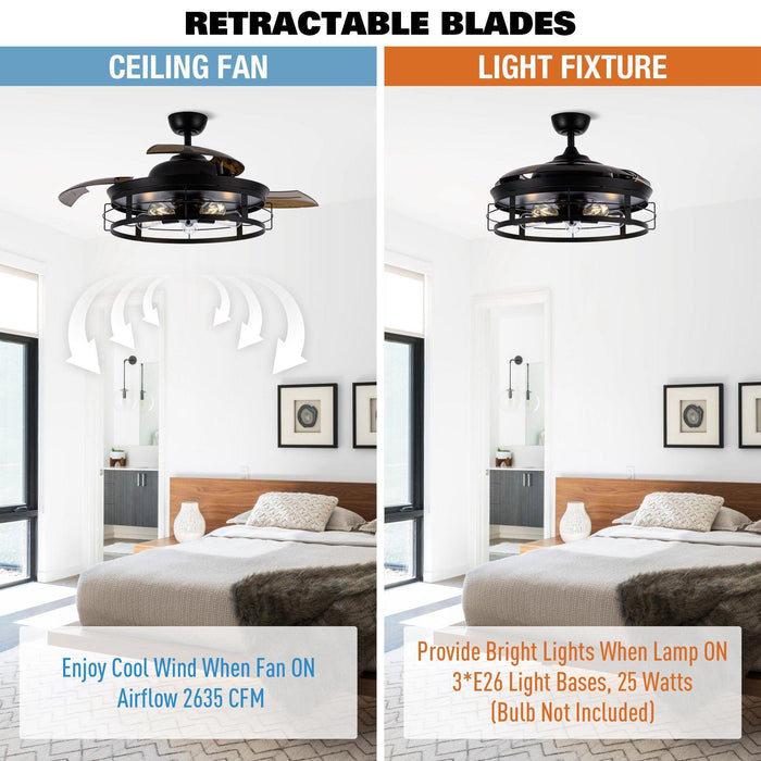 52" Jamshedpur Industrial Downrod Mount Ceiling Fan with Lighting and Remote Control - Sweatfully