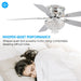 52" Kanpur Modern Chrome Flush Mount Reversible Crystal Ceiling Fan with Lighting and Remote Control - Sweatfully
