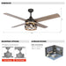 52" Kashmir Farmhouse Downrod Mount Reversible Ceiling Fan with Lighting and Remote Control - Sweatfully