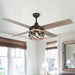 52" Kashmir Farmhouse Downrod Mount Reversible Ceiling Fan with Lighting and Remote Control - Sweatfully