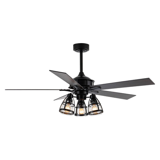 52" Kashmir Traditional Downrod Mount Reversible Ceiling Fan with Lighting and Remote Control - Sweatfully