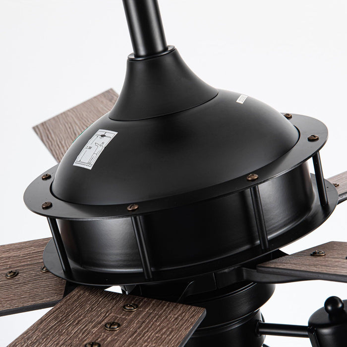 52" Kashmir Traditional Downrod Mount Reversible Ceiling Fan with Lighting and Remote Control - Sweatfully
