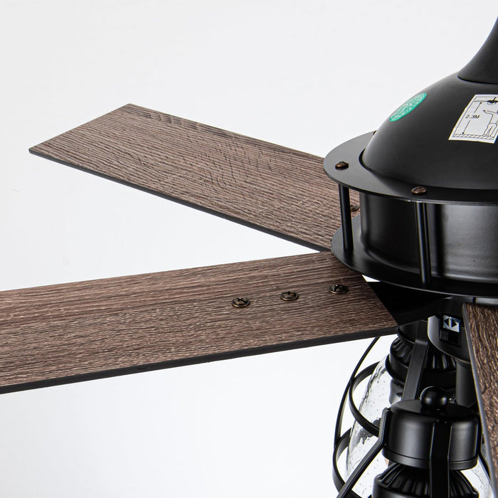 52" Kashmir Traditional Downrod Mount Reversible Ceiling Fan with Lighting and Remote Control - Sweatfully