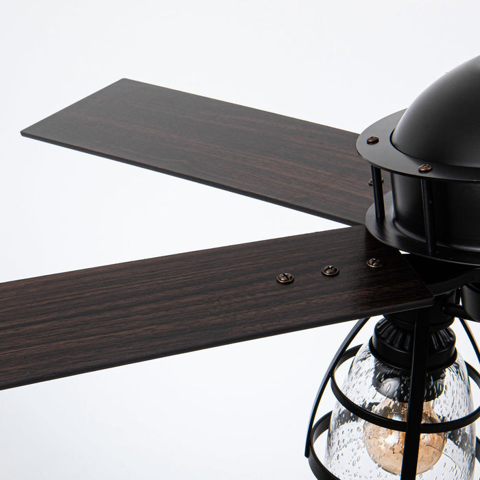 52" Kashmir Traditional Downrod Mount Reversible Ceiling Fan with Lighting and Remote Control - Sweatfully