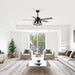 52" Kashmir Traditional Downrod Mount Reversible Ceiling Fan with Lighting and Remote Control - Sweatfully