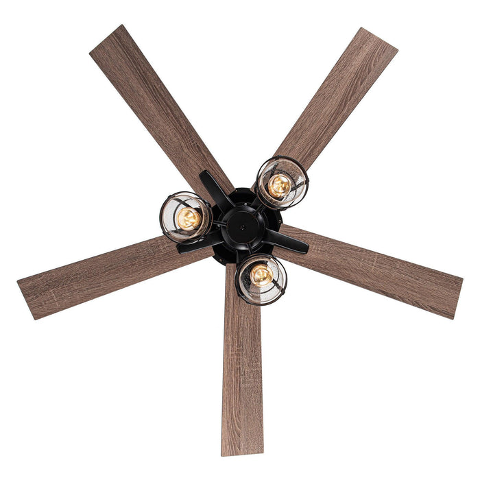 52" Kashmir Traditional Downrod Mount Reversible Ceiling Fan with Lighting and Remote Control - Sweatfully