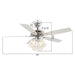 52" Kerala Modern Chrome Downrod Mount Reversible Crystal Ceiling Fan with Lighting and Remote Control - Sweatfully