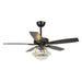 52" Kerala Modern Chrome Downrod Mount Reversible Crystal Ceiling Fan with Lighting and Remote Control - Sweatfully