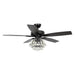 52" Kerala Modern Chrome Downrod Mount Reversible Crystal Ceiling Fan with Lighting and Remote Control - Sweatfully