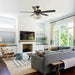 52" Kerala Modern Chrome Downrod Mount Reversible Crystal Ceiling Fan with Lighting and Remote Control - Sweatfully