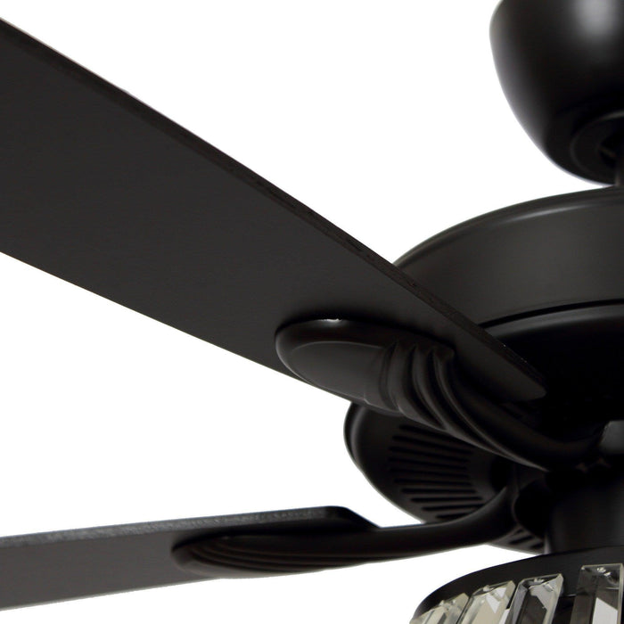 52" Kerala Modern Chrome Downrod Mount Reversible Crystal Ceiling Fan with Lighting and Remote Control - Sweatfully